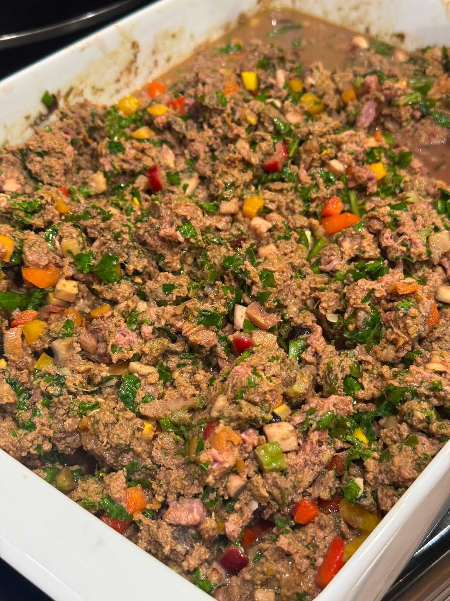 Beef and Sardine Pup Loaf with Vegetables
