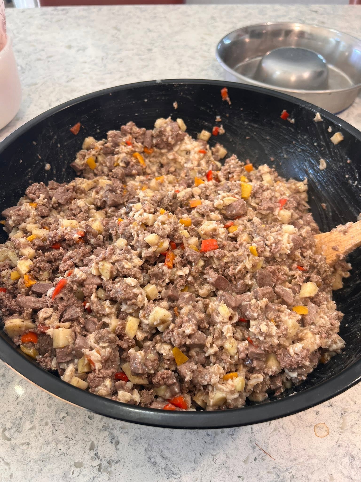 Homemade Beef Dog Food with Sweet Potatoes and Oats