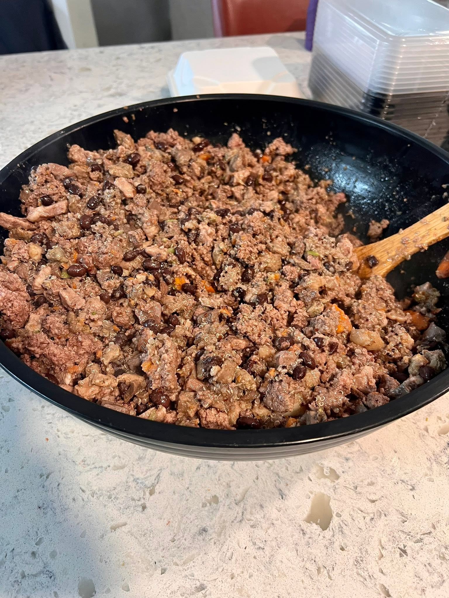 Homemade Pork and Beef Dog Food with Quinoa