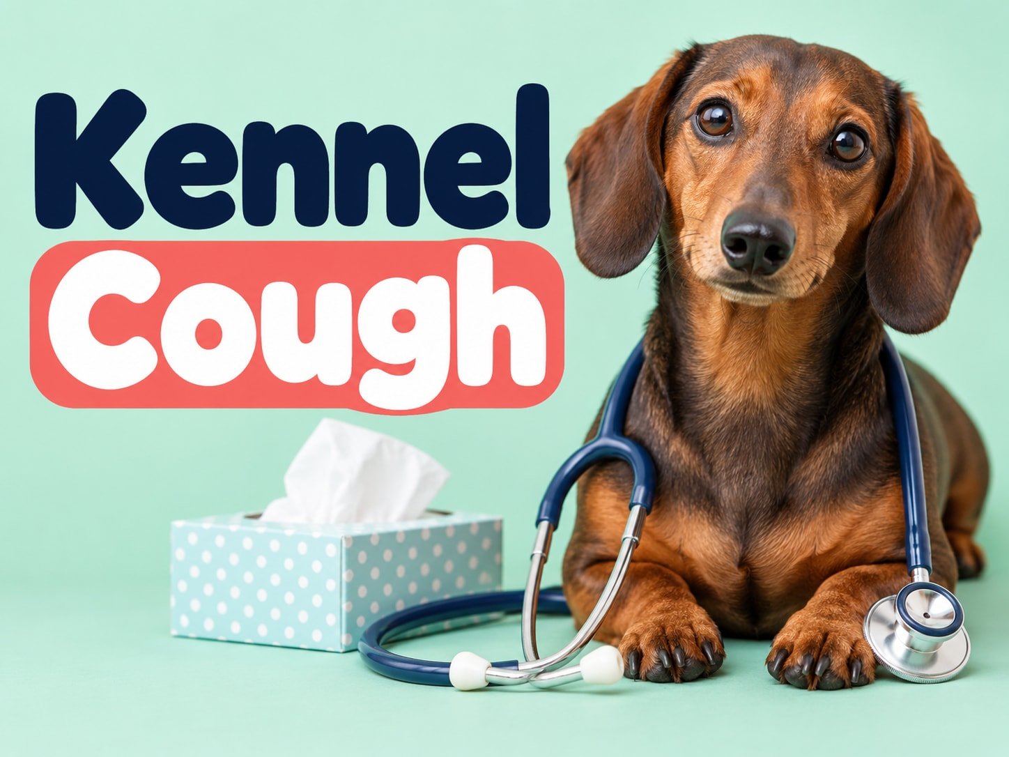 Dachshund in a pastel illustrated cover for Kennel Cough: What Dog Owners Should Know